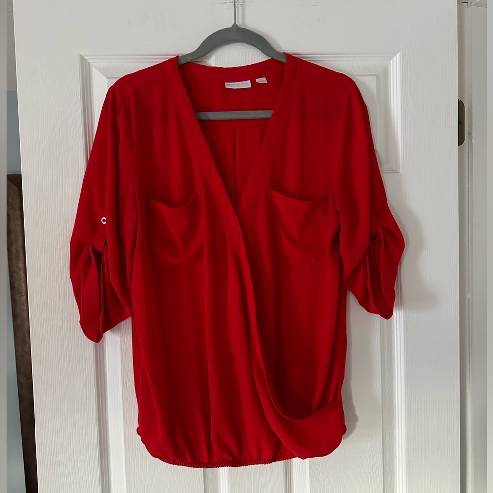 Flowy red blouse